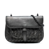 Mini Metallic Nappa Intrecciato Chain Flap Crossbody