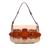 Nylon and Leather B Bis Shoulder Bag