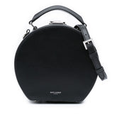 Small Leather Mica Hatbox Satchel