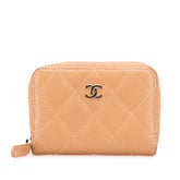 CC Quilted Caviar Zip Around Coin Purse