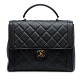 Jumbo CC Quilted Caviar Kelly Top Handle Bag