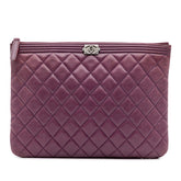 Medium Quilted Lambskin Boy O Case Clutch