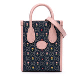 Mini GG Denim Interlocking G Flowers Tote