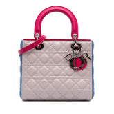 Medium Tricolor Lambskin Cannage Lady Dior
