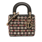 Mini Calfskin Beaded Embroidered Lady Dior