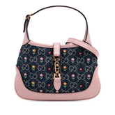 Limited Edition Mini GG Embroidered Denim Floral Jackie 1961 Crossbody