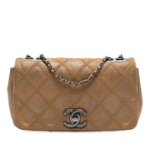 CC Aged Calfskin Diamond Stitch Flap