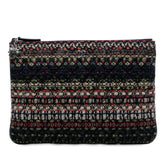 Quilted Tweed and Wool Cosmetic Pouch