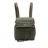 Grained Calfskin Rockstud Flap Backpack