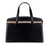 House Check Trimmed Leather Handbag