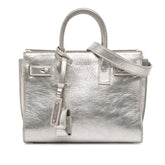 Nano Metallic Crinkled Calfskin Supple Sac De Jour Satchel