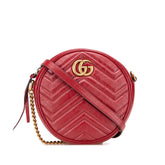 Mini GG Marmont Matelasse Leather Round Crossbody