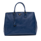 Large Saffiano Lux Galleria Double Zip Satchel