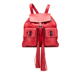 Leather Bamboo Tassel Backpack