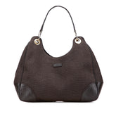 Guccissima Trimmed Canvas Shoulder Bag