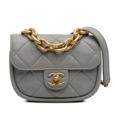 CC Quilted Lambskin Rounded Flap