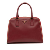 Saffiano Lux Pyramid Frame Top Handle Bag
