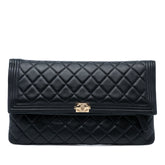 Quilted Lambskin Boy Foldover Clutch