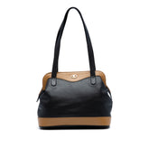 Bicolor Leather Shoulder Bag