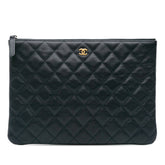 Medium Quilted Caviar O Case Clutch