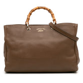 Large Calfskin Bamboo Shopper Satchel