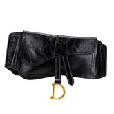 Crinkled Lambskin Saddle Belt Bag