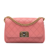 Quilted Calfskin Straight Lined Flap