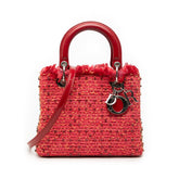 Medium Tweed Fringe Rhinestone Lady Dior