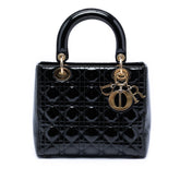 Medium Patent Cannage Lady Dior