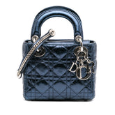 Mini Crinkled Calfskin Cannage Lady Dior