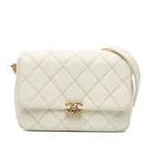 Small Quilted Caviar Chain Melody Flap