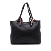 Large Pebbled Calfskin Bamboo Jungle Convertible Tote