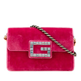 Crystal GG Velvet Broadway Crossbody
