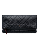 Quilted Lambskin CC Beauty Foldover Clutch