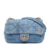 Mini Rectangular Quilted Denim Mood Flap