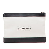 M Canvas Navy Clip Clutch