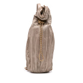 Medium Metallic Calfskin Coco Pleats Drawstring Backpack