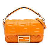 Mini Zucca Embossed Leather Baguette Satchel