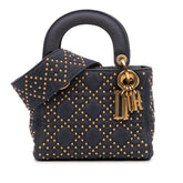 Mini Denim Cannage Studded Supple Lady Dior