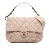 Medium Quilted Caviar Coco Pleats Messenger Flap