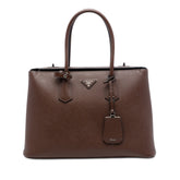 Saffiano Cuir Turnlock Twin Satchel