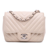 Mini Square Classic Chevron Lambskin Single Flap