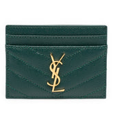 Grain De Poudre Matelasse Chevron Monogram Card Case