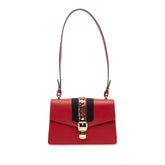 Small Leather Sylvie Web Satchel