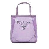 Small Sequined Mesh Logo Tote
