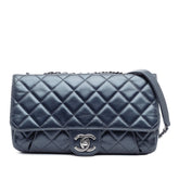 Quilted Glazed Calfskin Coco Pleats Flap
