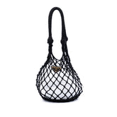 Mesh and Leather Bucket Bag