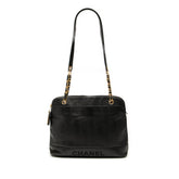 Caviar Logo Chain Shoulder Bag