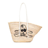 Andre Butzer Large Raffia Classic Wanderer Embroidered Shopping Tote