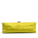 Satin Crystal Camellia Evening Frame Clutch